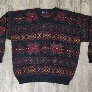 Mens Vintage Honors Geometric Knit Sweater Size 2XL Grunge Y2k Cosby Grandpa 90s